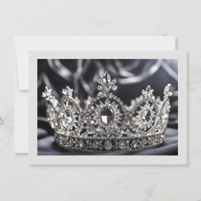 Cartão De Notas Placa de Nota Plana Coroa Pageante (Frente)