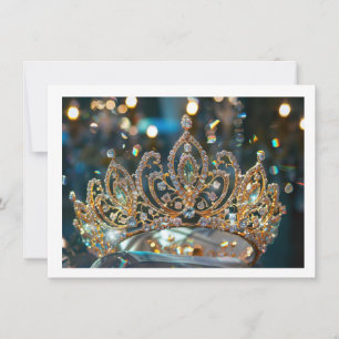 Cartão De Notas Placa de Nota Plana Coroa Pageante