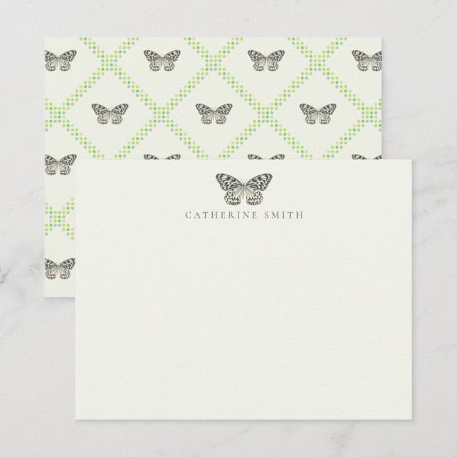 Cartão De Notas Placa de Nota Plana de Borboleta de Papagaio (Frente/Verso)