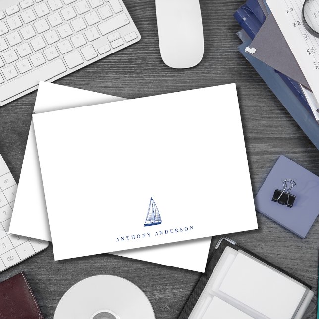 Cartão De Notas Placa de Nota Plana de Correspondência do Marinho  (Criador carregado)