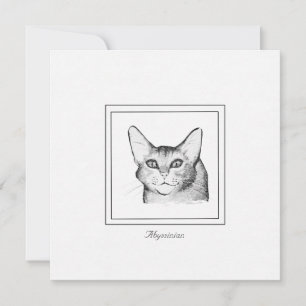 Cartão De Notas Placa de Nota Plana de Desenho de Gato Abissino