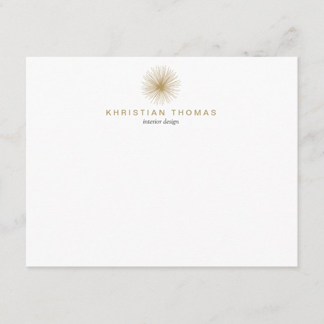 Cartão De Notas Placa de Nota Plana de DesIGNER INTERIOR MODERNIST (Frente)