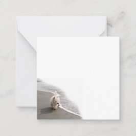 Cartão De Notas Placa de Nota Plana de Foto Westie Beachcombing