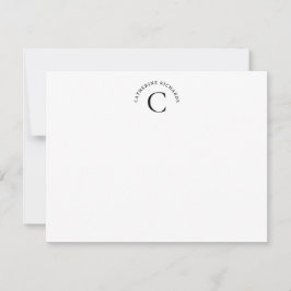 Cartão De Notas Placa de Nota Plana de Texto Curvo Minimalista