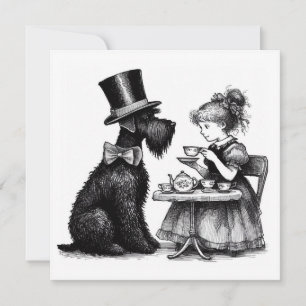 Cartão De Notas Placa de Nota Plana do Cachorro Schnauzer