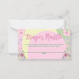 Cartão De Notas Placa de Nota Plana do Chá de fraldas Raffle frald