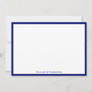 Cartão De Notas Placa de Nota Plana Moderna Elegante Azul-marinho