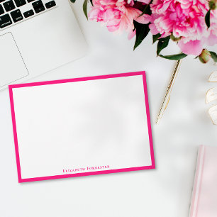 Cartão De Notas Placa de Nota Plana Moderna Elegante Cor-de-Rosa M