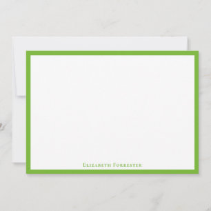 Cartão De Notas Placa de Nota Plana Moderna Elegante Verde Perto