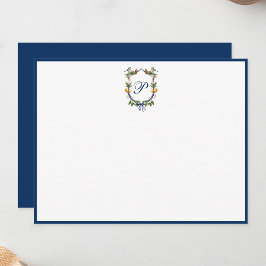 Cartão De Notas Placa de Nota Plana Personalizada do Monograma do 