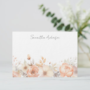 Cartão De Notas Placa de Nota Plana Personalizada Floral