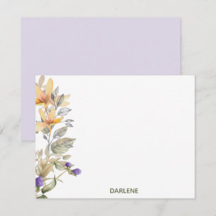 Cartão De Notas Placa de Nota Plana Personalizada para Flores de A