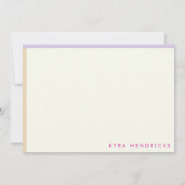 Cartão De Notas Placa de Nota Plana Stripe de Mod Preppy