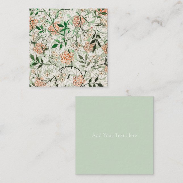 CARTÃO DE NOTAS PLACA DE NOTA PLANA : WILLIAM MORRIS : JASMINE (Frente/Verso)