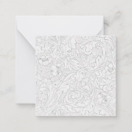 CARTÃO DE NOTAS PLACA DE NOTA PLANA : WILLIAM MORRIS : PADRÃO FLOR