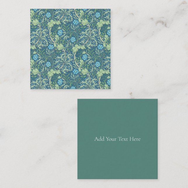 CARTÃO DE NOTAS PLACA DE NOTA PLANA: WILLIAM MORRIS : SEMENTE MARÍ (Frente/Verso)