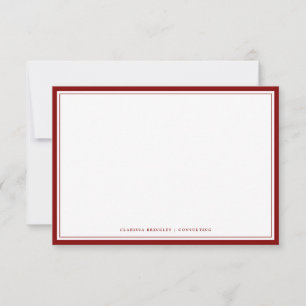 Cartão De Notas Placa de Nota Simples Maroon