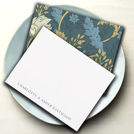 Cartão De Notas Placa de Nota Simples para Casais Florais Elegante