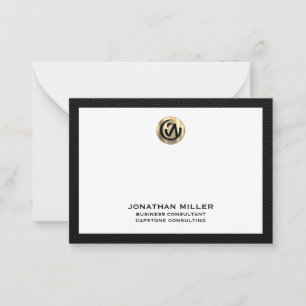 Cartão De Notas Placa de notificação de logotipo Dourada personali