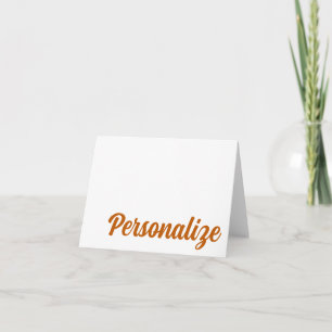 Cartão De Notas Placa de Obrigado Personalizado BURNT ORANGE