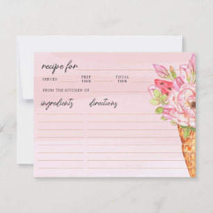 Cartão De Notas Placa de recebimento do Chá de panela de Sorvete c