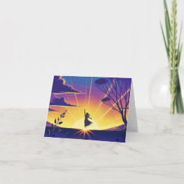Cartão De Notas Placa de saudação dobrada por Abstrato de vibração