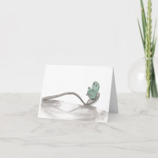 Cartão De Notas Placa de Vazio de Letra e Spoon