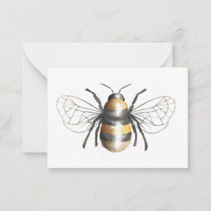 Cartão De Notas Placa de Vazio Simples Abe Bumble Watercolor