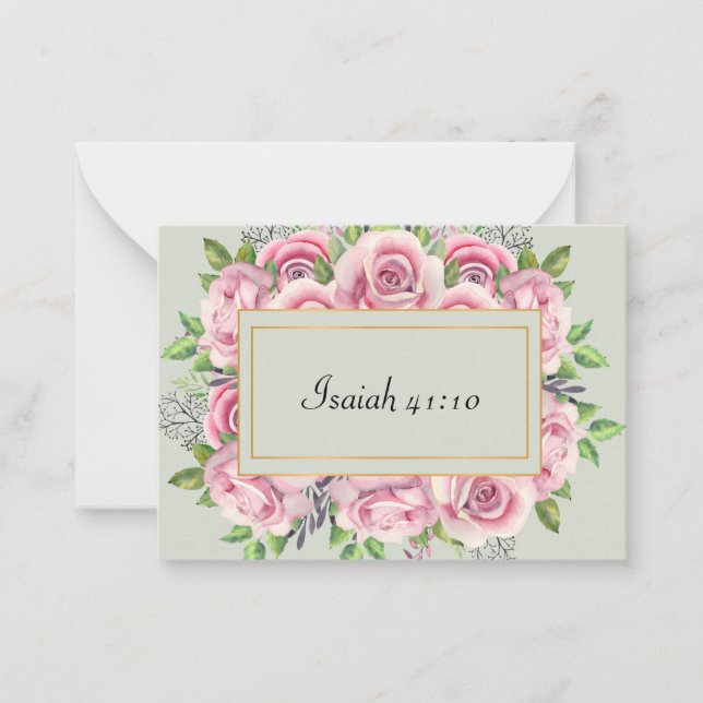 Cartão De Notas Placa Isaiah 41:10 Scripture Note (Frente)