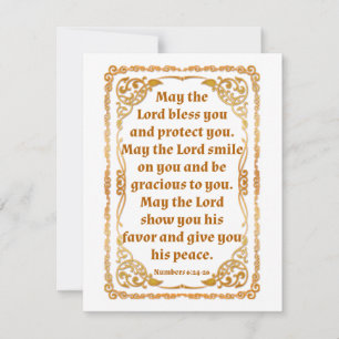 Cartão De Notas Placa Números 6:24-26