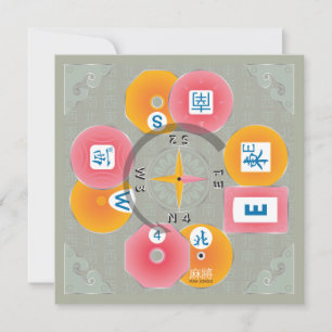 Cartão De Notas Placa Plana do Dealer Mah Jongg