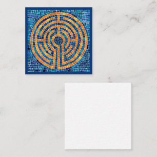 Cartão De Notas Placa plana do Vazio LABYRINTH IV 2.5x2.5 - Azul
