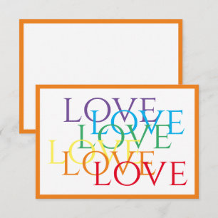 Cartão De Notas PLACA PLANA LOVE 3,5x5 / Laranja