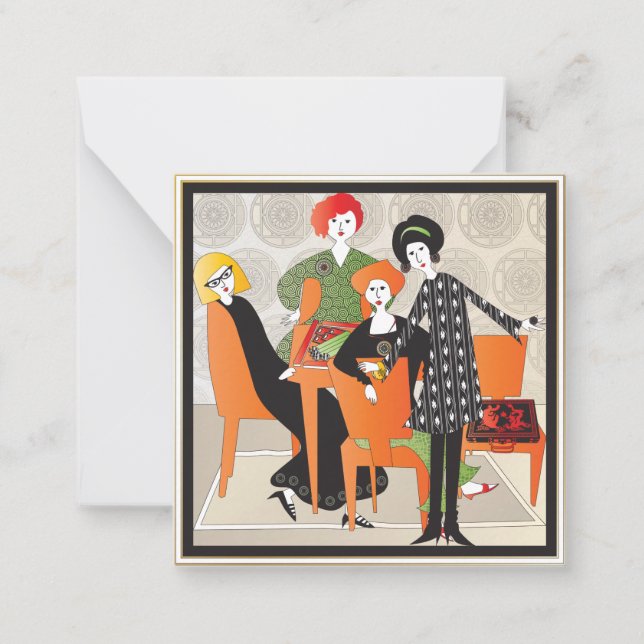 Cartão De Notas Placa Plana Pequena do Jogo Mah Jongg (Frente)