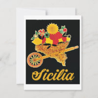 Placa plana Poster de viagens Vintage Sicily - CAR