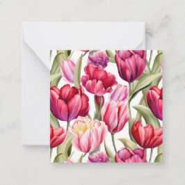 Cartão De Notas Placa plana Quadrada Colorida Primavera Peony Bloo