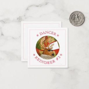 Cartão De Notas Placa plana quadrada DANCER REINDEER 2,5"