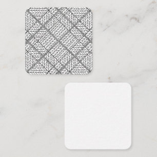 Cartão De Notas Placa plana quadrada do KNIT ARGYLE BRANCO de 2,5"