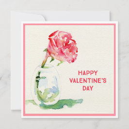 Cartão De Notas Placa plana quadrada do Namorados rosa 5.25x5.25