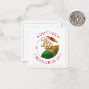 Cartão De Notas Placa plana quadrada DONNER REINDEER 2,5"