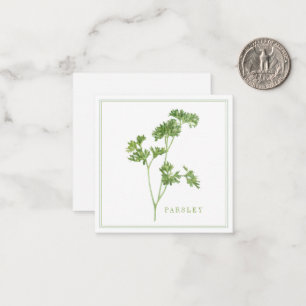 Cartão De Notas Placa plana quadrada FRESH PARSLEY 2,5"