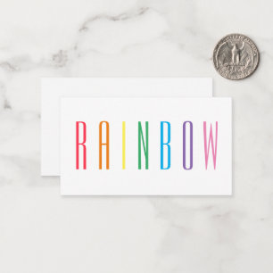 Cartão De Notas Placa plana RAINBOW 3.5x2