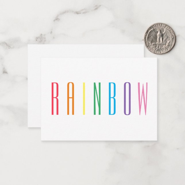 Cartão De Notas Placa plana RAINBOW 3.5x2.5 (Frente/Verso In Situ)