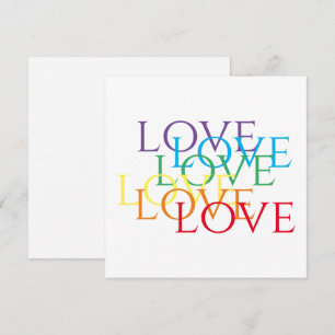 Cartão De Notas Placa plana RAINBOW LOVE 5.25x5.25