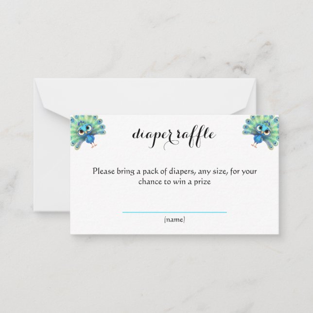 Cartão De Notas Placa Raffel de Fralda de Peacock Azul (Frente)