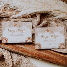 Cartão De Notas Placa Raffle Fralda do Chá de fraldas Arco-Íris Bo