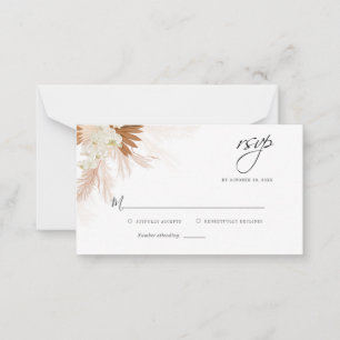 Cartão De Notas Placa RSVP de Casamento de Palmas Florais Pampas d