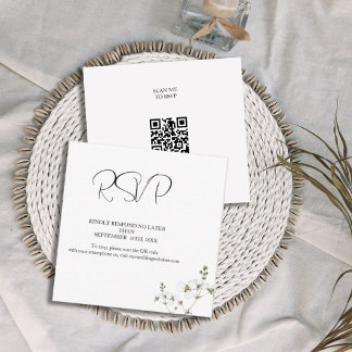 Cartão De Notas Placa RSVP de Casamento Minimalista Simples