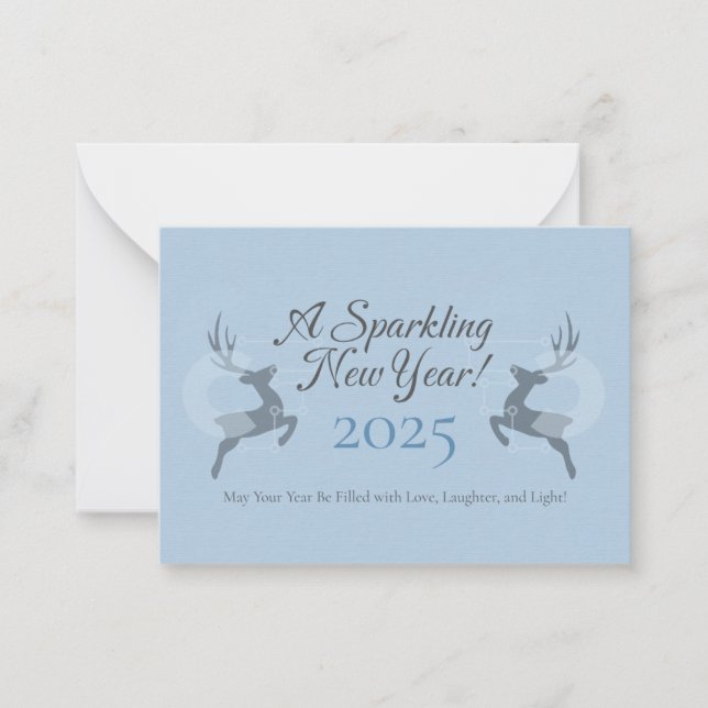 Cartão De Notas Placas de ano novo 2025 (Frente)