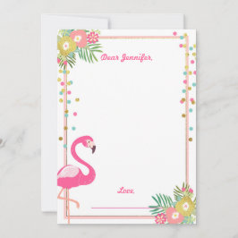 Cartão De Notas Placas de convidados de aniversário Flamingo Cápsu